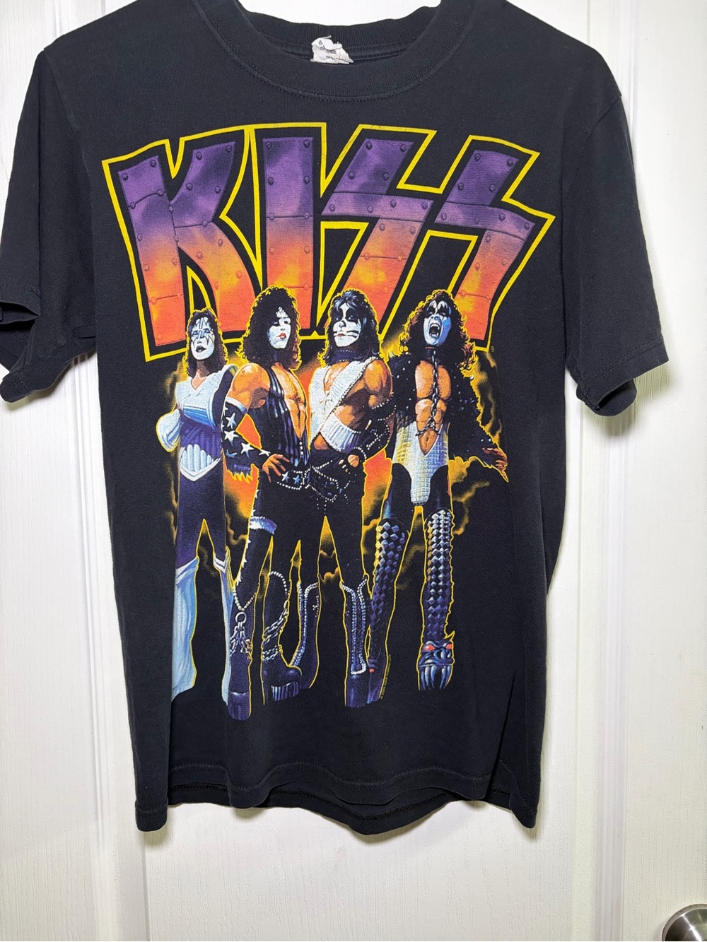 Vintage Anvil KISS Graphic Band Tee liquid blue rock music 90s grunge